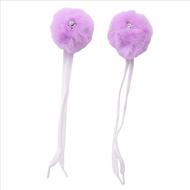 4 Pcs Large Roller Skate Pom Poms Women Girls Princess Tie-On Roller Skate Pom Poms