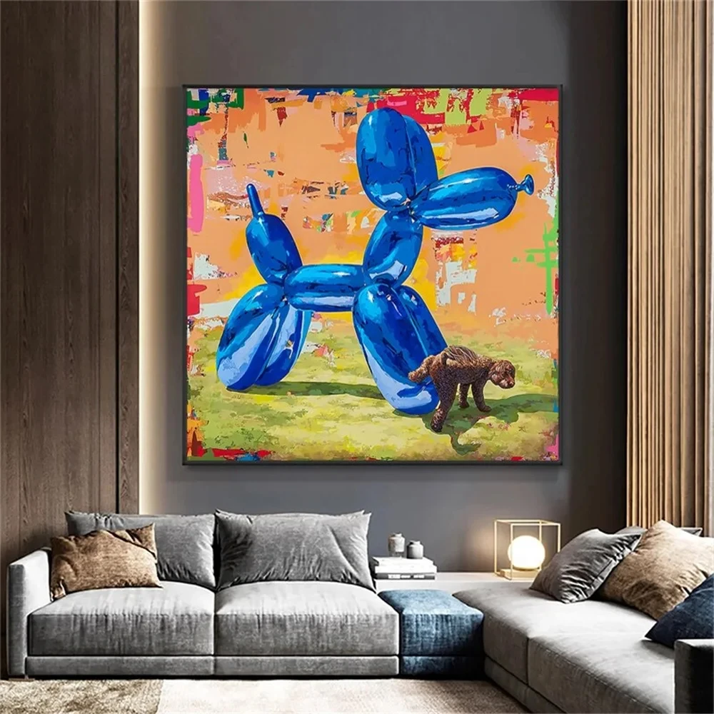 

Abstract Pop Art Blue Balloon Dog Canvas Painting Graffiti Poster Printmaking Living Room Home Decoration Wall Art Picture Gifts