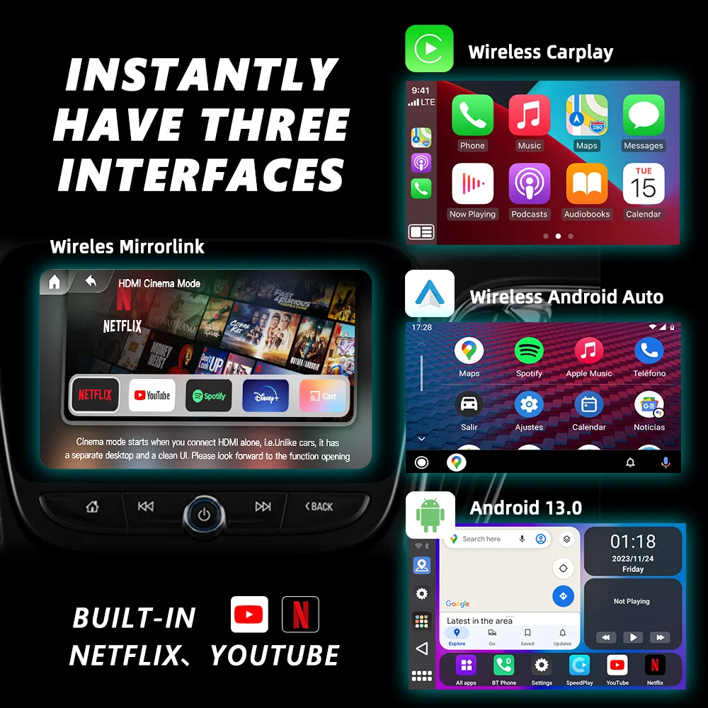 PLAYAIBOX ȵ̵ ڵ  ī÷ Ai ڽ, QCM6225, 8GB + 128GB,  Ǫ   Ʈο  VW ƿ MG