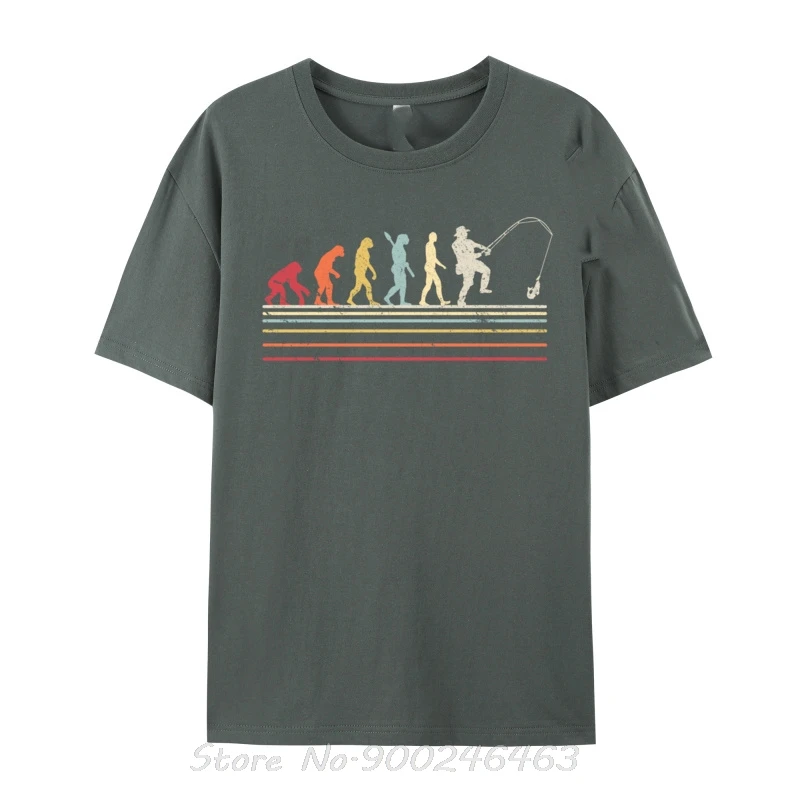 Lustige Angeln Retro Evolution Von Baumwolle Tops Fitness T-Shirt Übergroßen Unisex T-shirt Graphic Tees männer Kleidung Streetwear – Detail 7