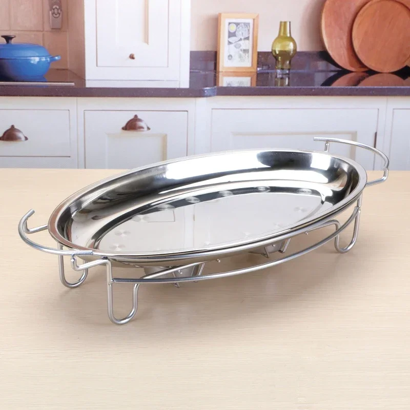 Fish grill Commercial grilled fish plate Oval baking tray Alcohol heater Egg shaped heating plate Simple fish Dinner