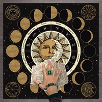 Tarot Sun and Moon Home Decoration  Tablecloth  Divination Altar Board Game Lucky Scarf  Cloth 1