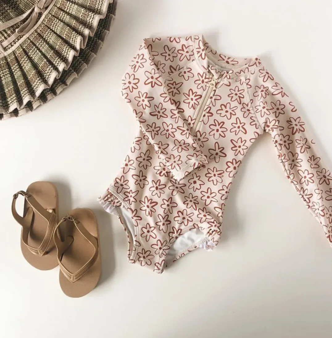 Girls Swimwear Summer Baby Romper Boys Swimsuit Children Beach Wear Sisters Brother Kids Clothes Swimming Bathing
