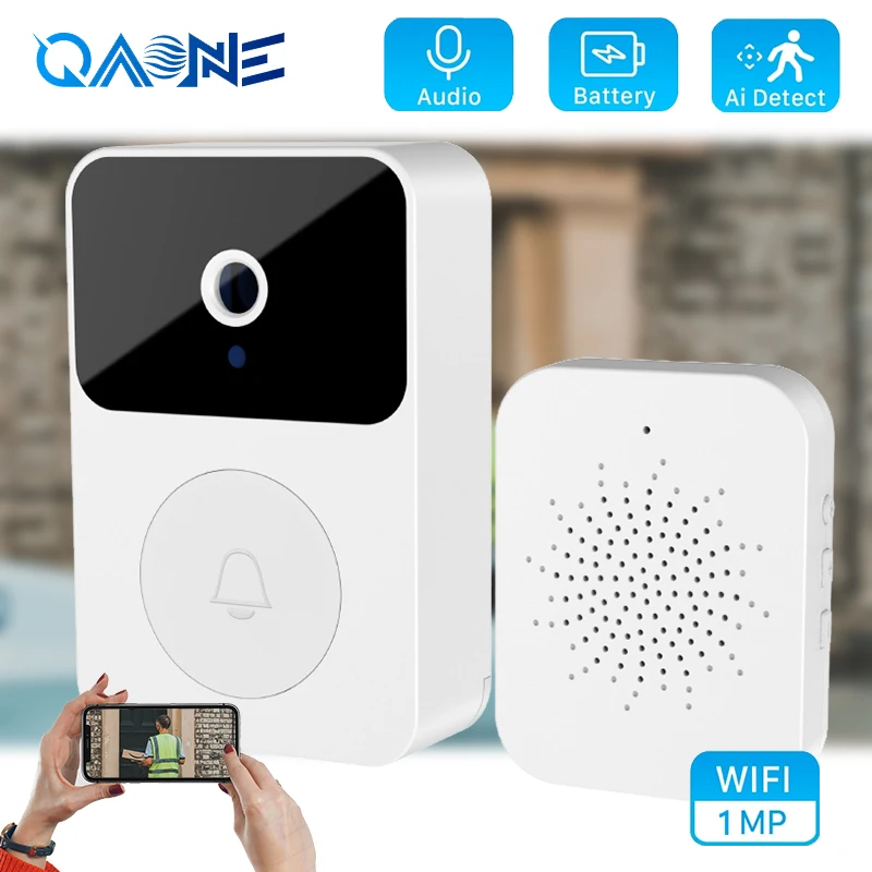 

WiFi Battery Doorbell Wireless Outdoor 720P Camera Security Door Bell Night Vision Mobile Video Intercom Smart Home Monitor Safe