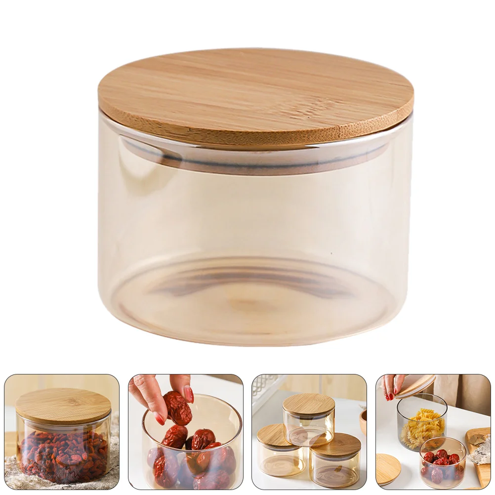 

Glass Jar Sealed Canisters Candy Pot Container Cookie Storage Jars with Lids Set