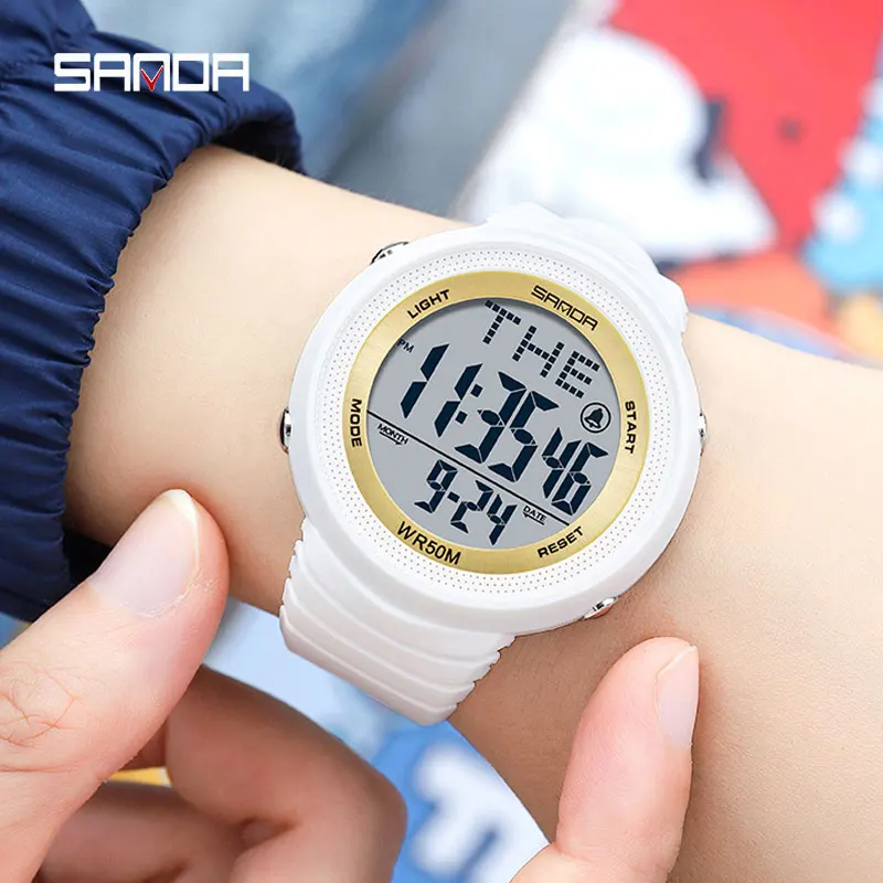 Relojes de números grandes para mujer, reloj Digital de lujo