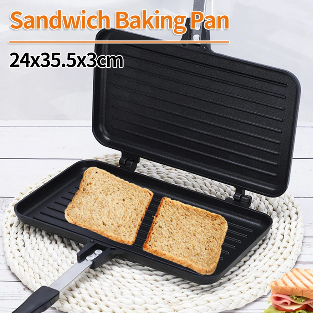 Double Side Bread Frying Pan Non Stick Barbecue Plate Sandwich