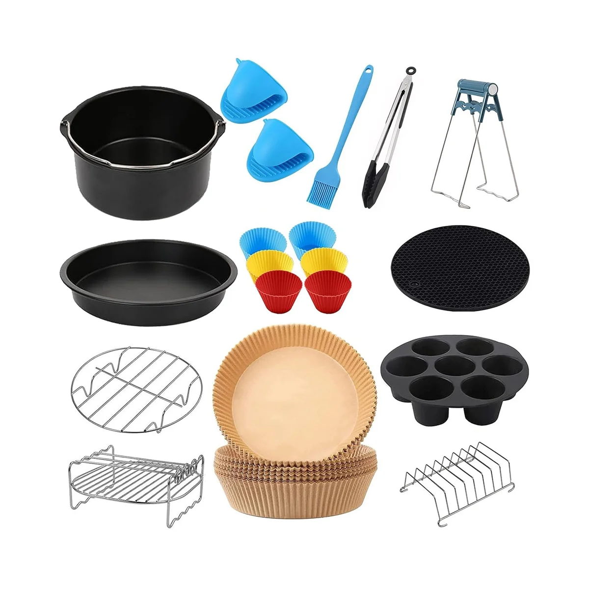 

Набор аксессуаров для фритюрницы, аксессуары для фритюрницы диаметром 8 дюймов, многоразовые аксессуары для фритюрницы, XXL, для фритюрниц весом более 4,6 л