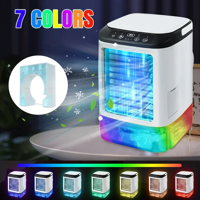 Multi-function Portable Cooling Fan Air Cooler Spray Conditioner 3 Wind Speeds 7 Color LED Small Silent Desk Air For Office 3
