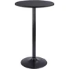Bistro Pub Table Round Bar Height Cocktail Table Metal Base MDF Top Obsidian Table with Black Leg 23.8-Inch Top 1