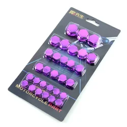30pcs Decorative Plating Cap Set for Motorcycles, Cars, and Scooters (PURPLE)