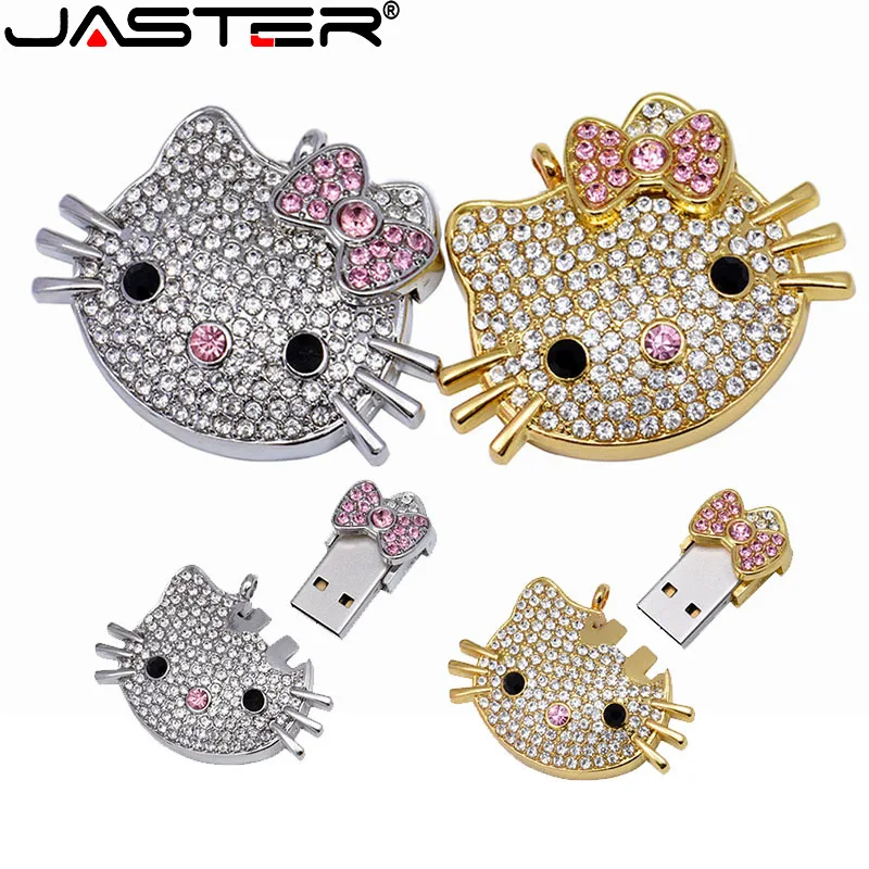 Cartoon USB Flash Drive usb flash drive flash drive 128GB Crystal Memory Stick 64GB Cat Pen Drive 32GB Real Capacity USB Stick 16GB for Computer U Disk