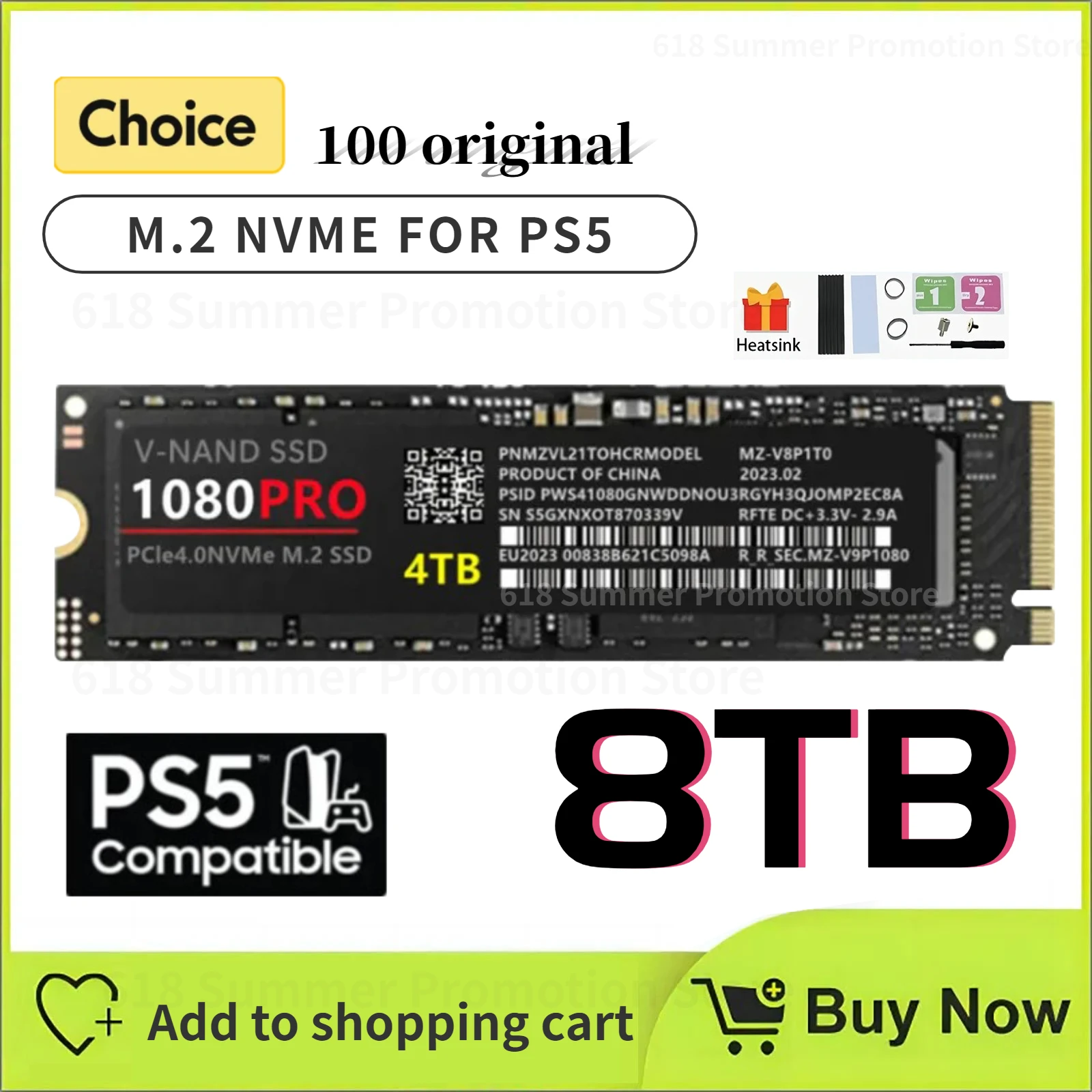 Новинка 2024 года, Внутренний твердотельный накопитель 1080PRO SSD 8 ТБ, 4 ТБ, фонарь 1 ТБ, NVMe PCIe Gen 4,0x4 M.2 2280 для PS5 ноутбука, настольного игрового ПК