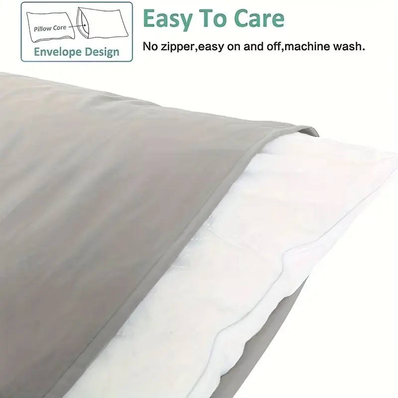 1pc/2pcs Luxurious 100% cotton Brushed Twill Weave Pillowcase, Envelope Closure, Soft Cozy Bed Pillow Cover, 48x74cm 4