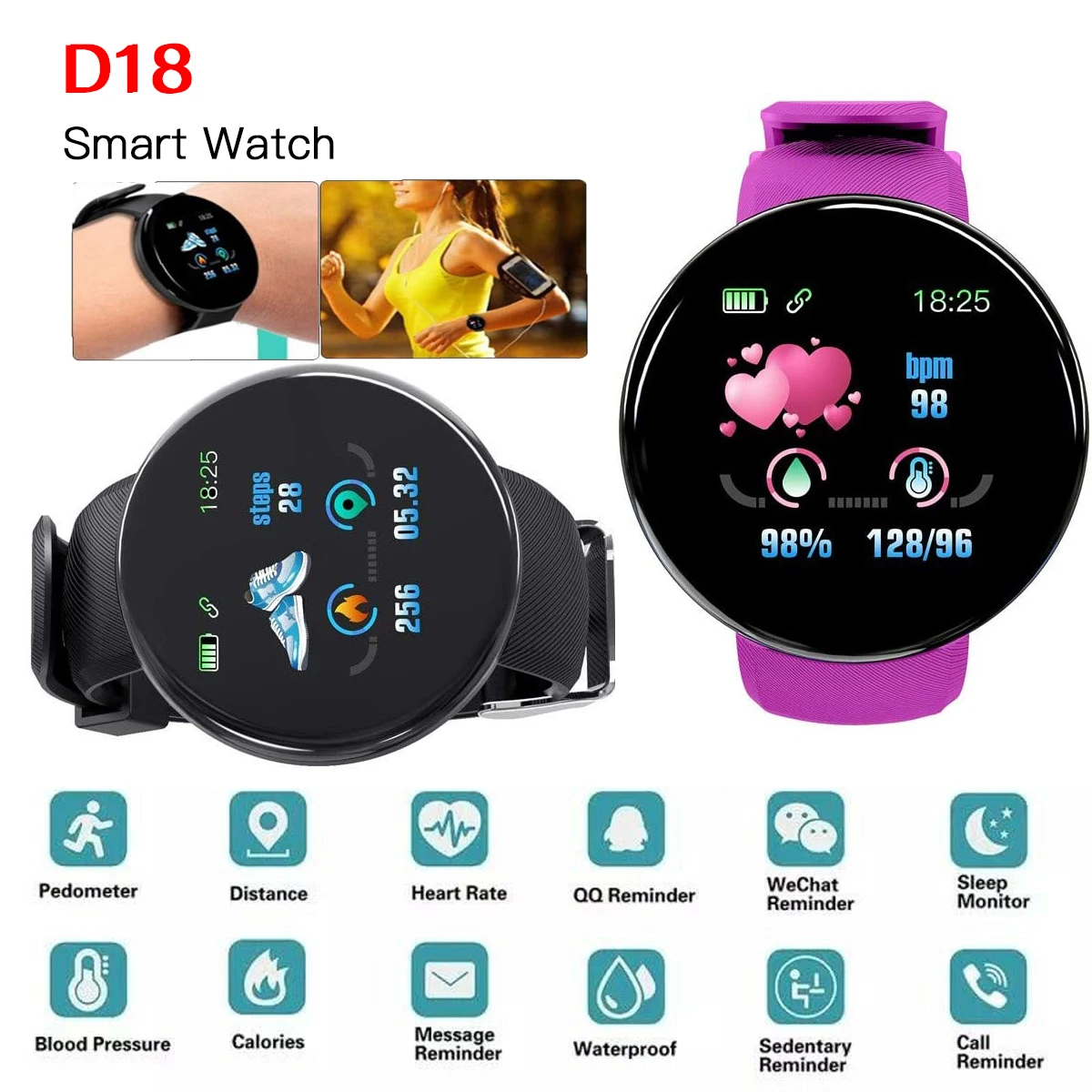 Smart Watch Men Fitness Sports Digital Watches Women Kids Heart Rate Blood Pressure Monitoring Smartwatch Clock Montre Homme smart wear round bluetooth step clock to remind exercise sleep blood oxygen heart rate bluetooth call watch