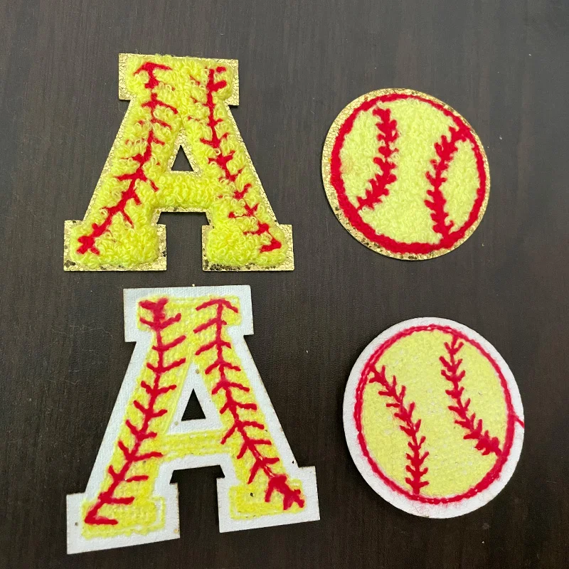 Iron on Patches 7cm  Baseball Letter Patches A-Z Varsity Letters Digit DIY Mama Sweatshirt Glitter Patches