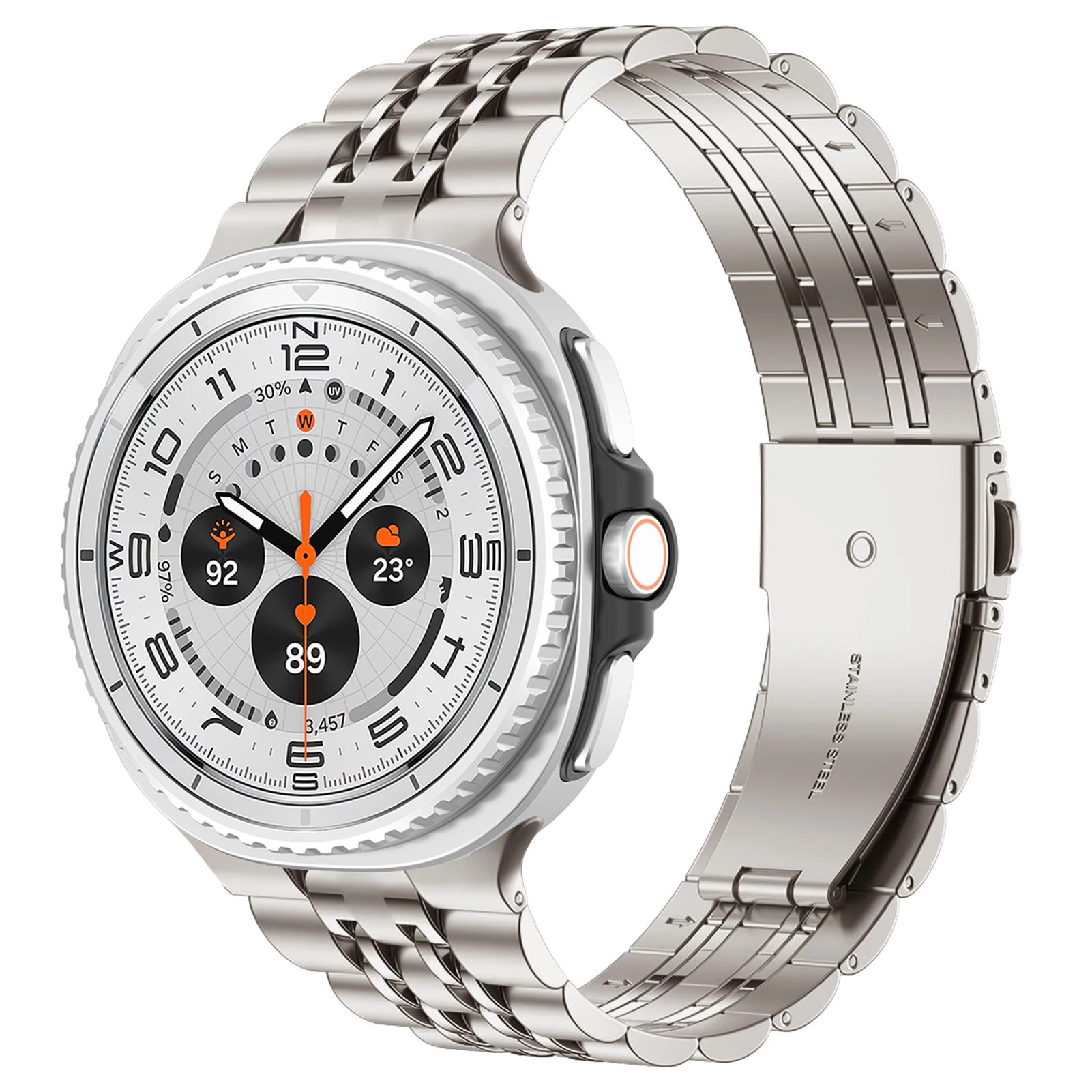 Elegant Stainless Steel Watch Strap - Metal Link Bracelet
