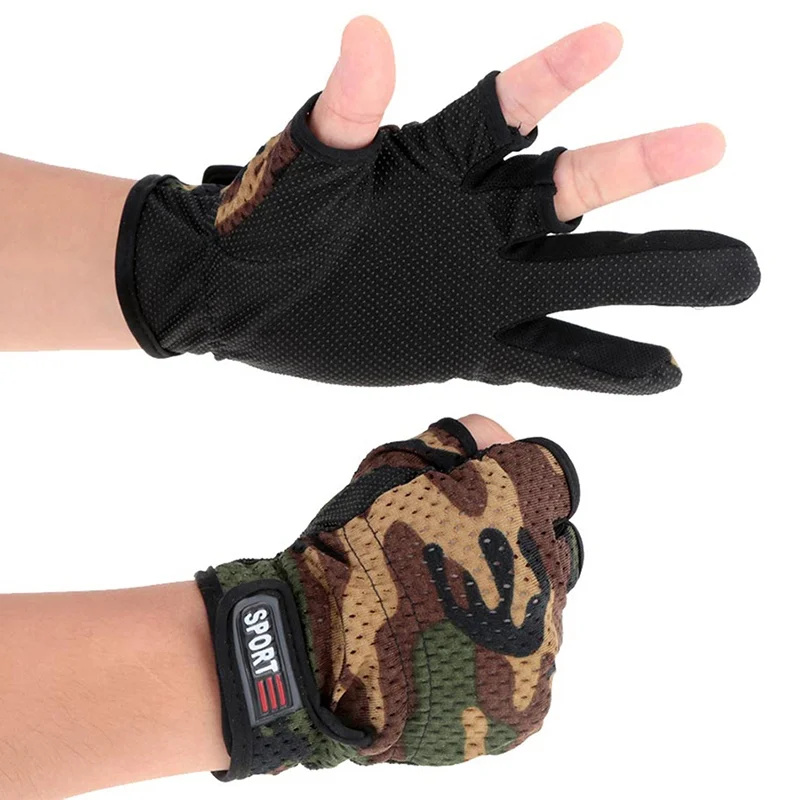 1 Pair Half Finger Sports Men's Gloves Mountaineering Half Finger Gloves Cycling Fitness Cycling Outdoor Sliding Gloves