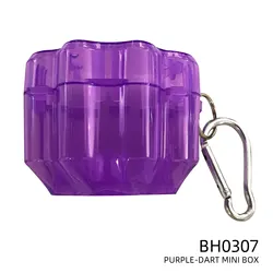 Enhanced Portable Mini Transparent Dart Box with Aluminum Hanging Clip - 4 Color Options (BH04 purple)