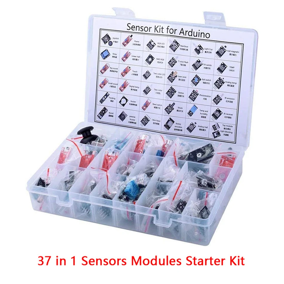 

Комплект датчиков 37 в 1, стартовый комплект датчиков для Arduino Raspberry pi, комплект датчиков 37, набор датчиков s, стартовый набор для роботов