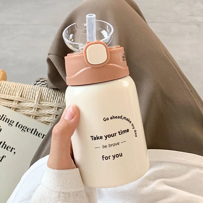 Water Bottle Bottles Flask Women Small Cute 320ml Stainless Steel Metal  Insulated Thermal Cold Hot Drink Swater Bottle With Straw Sports Cold  Vacuum F