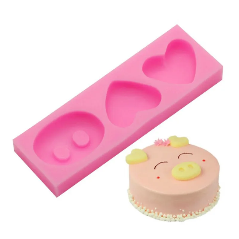 

Cartoon Pig Ears Nose Pastry Accessories Cake Decoration Insert Chocolate Fondant Baking Tool Silicone Mold