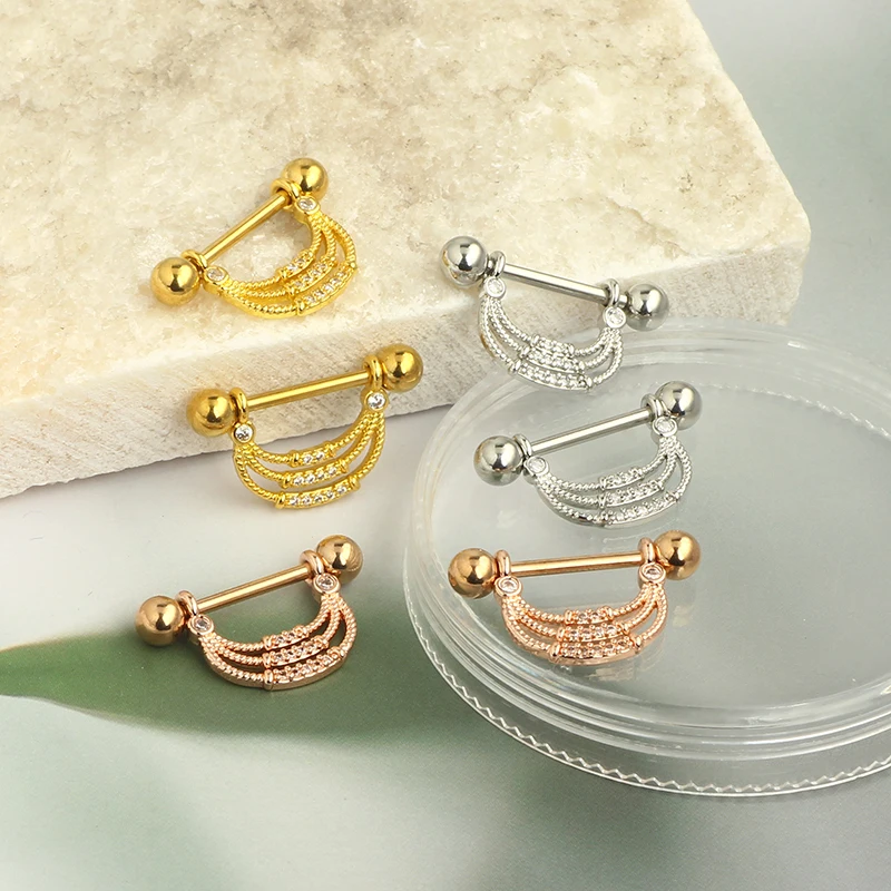 14G Nipple Rings for Women Surgical Stainless Steel Heart-Shape Nipple Piercing Jewelry Straight Barbell Nipple Rings Piercing J