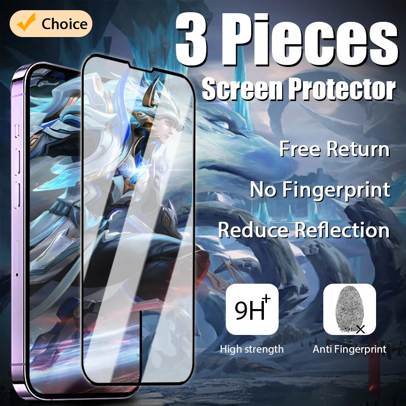 Full Cover Tempered Glass Screen Protector For IPhone 11-15 Pro Max - Clear, Anti-Scratch