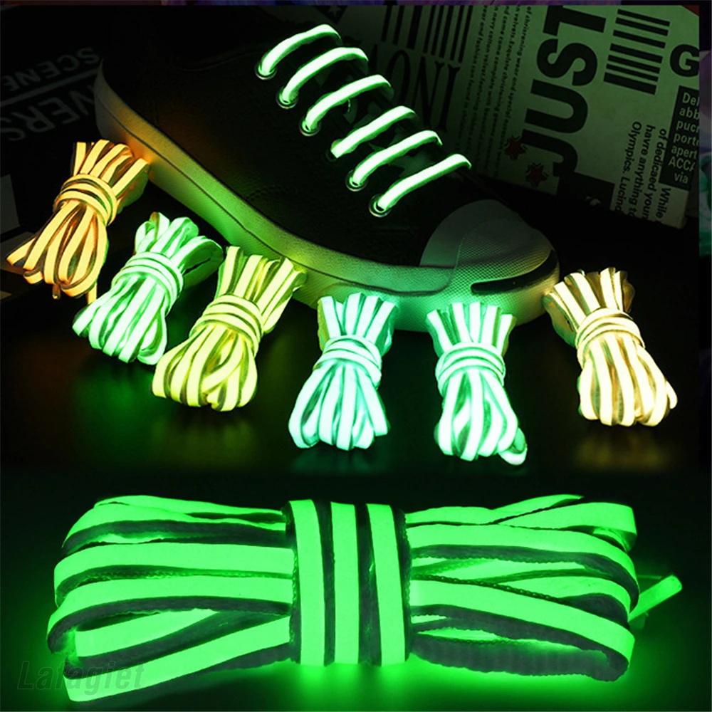 Reflective Shoelaces Luminous Sneaker Bootlaces Laser Sequin Shoe Laces