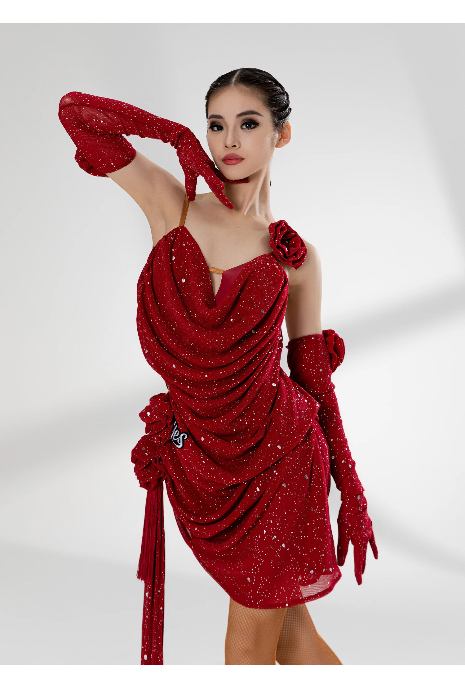 Costume de danse latine pour femmes, robe de compétition, robe à