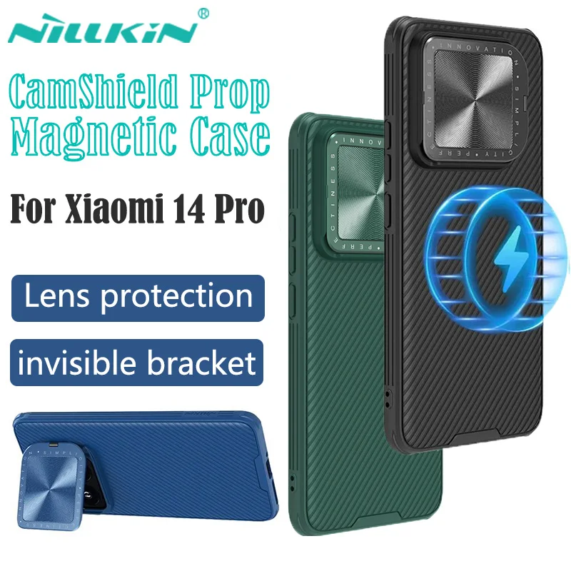 

Nillkin для Xiaomi Mi 14 Pro CamShield Prop Магнитный чехол для защиты объектива скользящей камеры Жесткий ударопрочный поликарбонатный чехол MagSafe