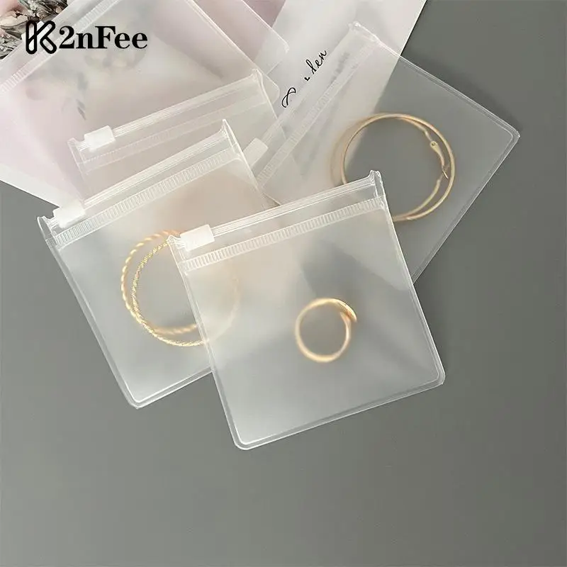 

5PCS DIY Handmade Earring Necklace Bracelet Storage Organizer Transparent EVA Frosted Ziplock Bags Jewelry Packaging Pouches