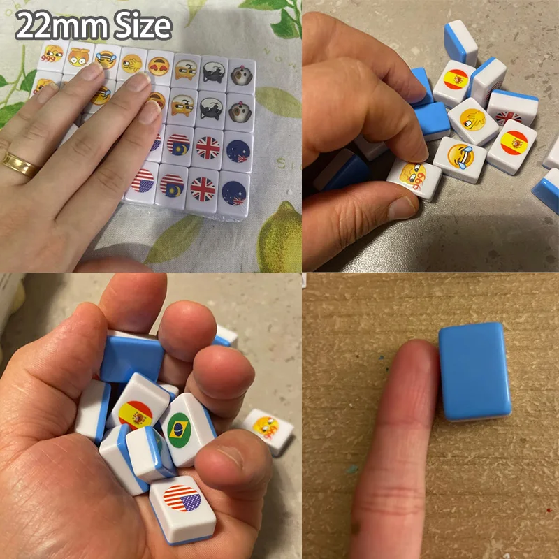 64 Blocks Tiktok Seaside Escape Mahjong Tile Game with Pattern of Flag Ball 1/2 Players Funny Parent Child Party Game Toy Gift ﻿ 6