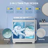 Portable Washing Machine, 40Lbs Compact Washing machine, Twin Tub Laundry Washer Machine with Built-in Drain Pump 6