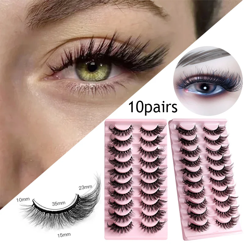 Russian Cosplay Strip Cat Eye False Eyelashes 3d Winged Fluffy Fox