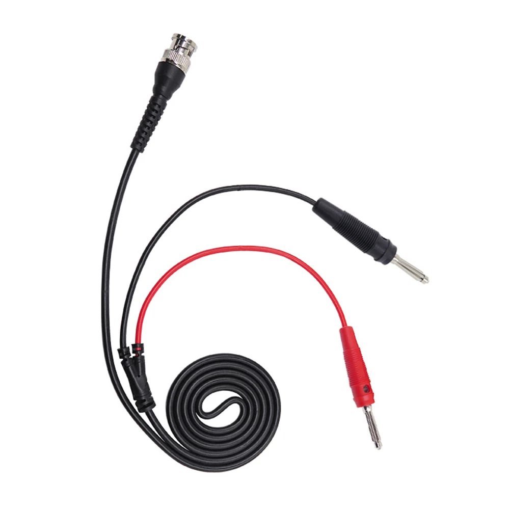 P1008A 120CM BNC To Dual 4MM Banana Plug Test Lead Probe Cable for Oscilloscope Signal Generator 5A Banana Plug Connect Cable