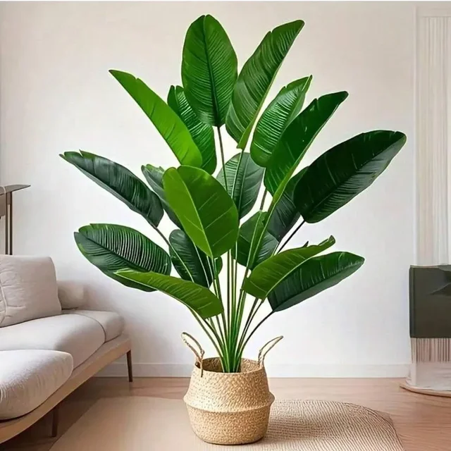 1pc 18 Leaves Artificial Plants Large Tropical Palm Tree Fake Banana Plants Leaves Real Touch for Home Garden Party Decor 2025 2