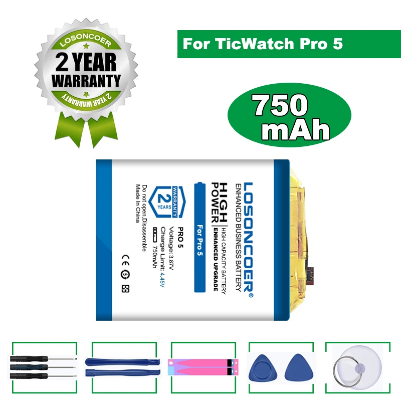 600mAh Battery rechargeable battery Smartwatch For TicWatch Pro 5