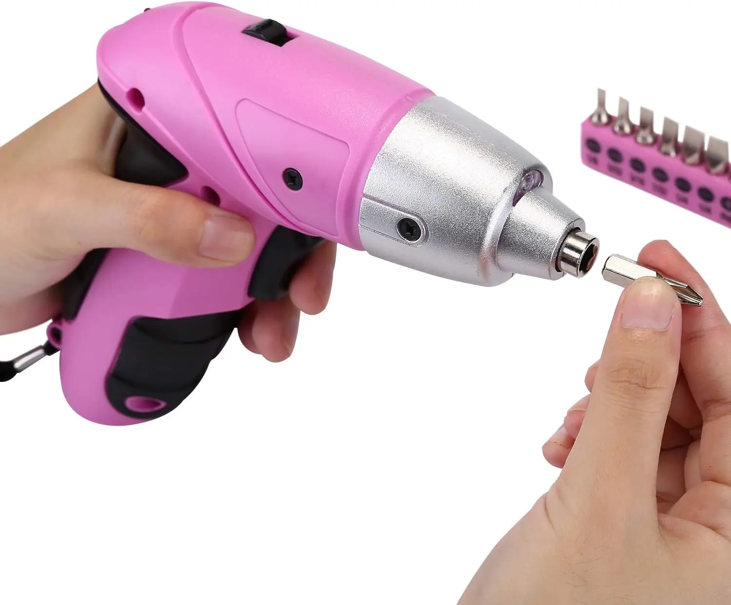 Pink 98 Piece Household Tool Set with Plastic Storage Case