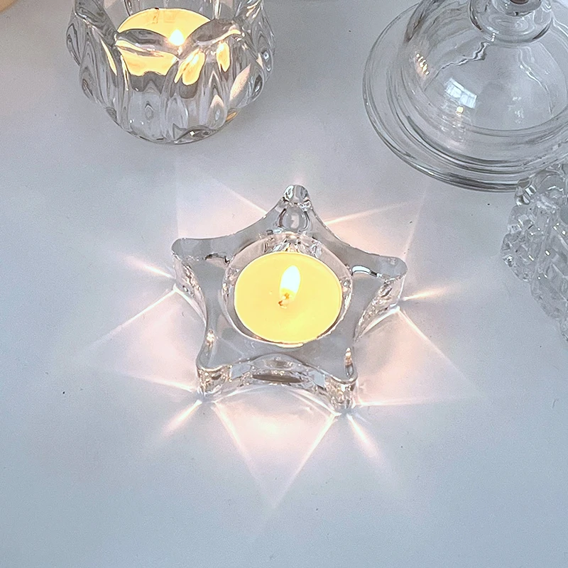 Scented Candles Christmas Candlestick Holders Block Glass Jars For Candles  Tealight Holder Romantic Decoracion Navidad X8T002 - AliExpress