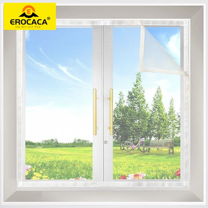 

EROCACA White Fiberglass Mosquito Nets for Window Universal Window Screen Mesh Tulle Invisible Against Mosquitoes and Flies