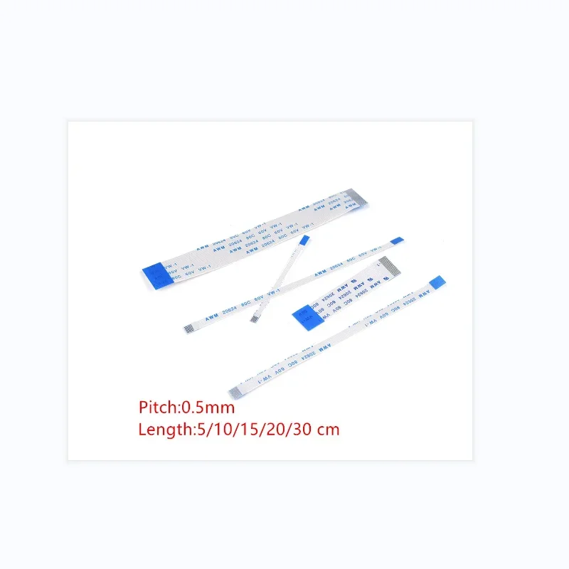 Flat Flexible Cable 10Pcs Flat Flexible Cable FFC FPC LCD AWM 20624 80C 60V VW-1 FFC-0.5MM 1.0MM 16/20/22/24/26/28/30/32/36/34/40/45/50/54/60 Pin