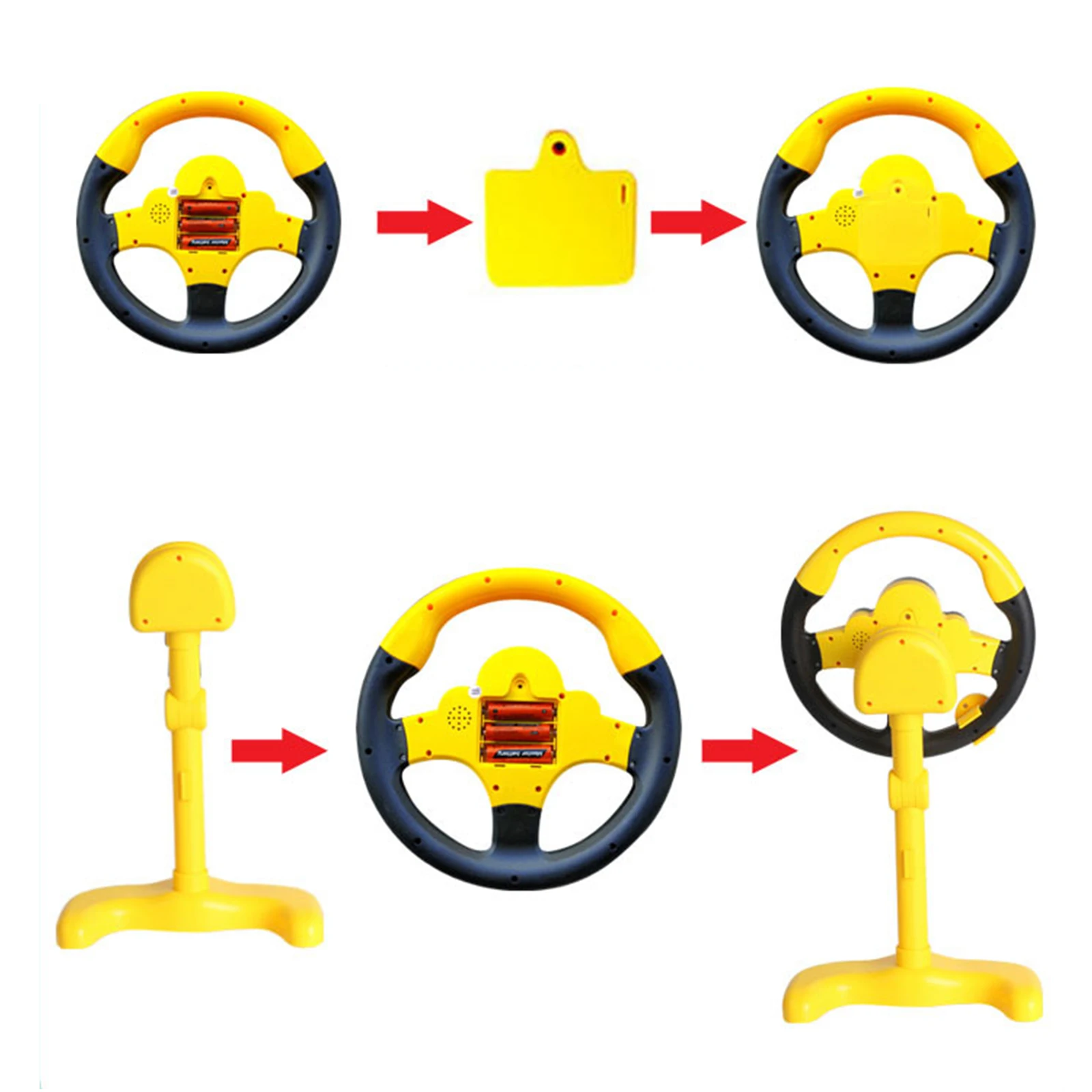 Electric Simulated Driving Steering Wheel Interactive Toys Copilot Toy Electric Toys W/Light Music Sounding Toy Kids Baby Gifts 6