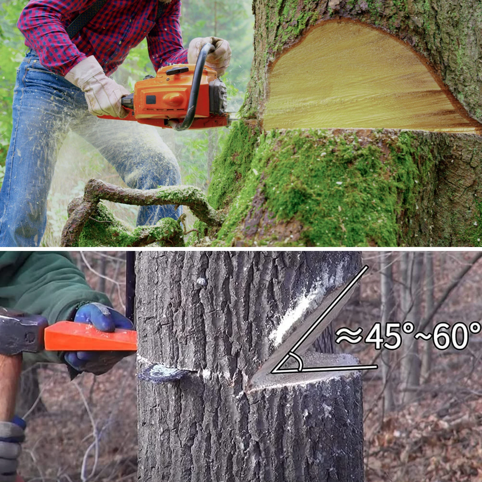 3Pcs Felling Wedges Wear Resistant Tree Cutting Wedges Logging Supplies Plastic Chainsaw Gloves Mesh Bag Tree Cutting Wedges