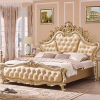 Lit de princesse moderne de style européen, tête de lit fantaisie, cadre simple, lit de luxe, meubles de chambre à coucher, Letto Matrimoniale 6