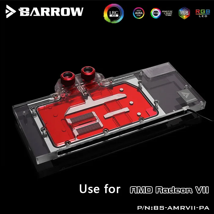 

BARROW Water Block use for AMD Radeon VII Founder Edition /Full Cover GPU Block / Support Original Backplate 5V 3PIN Header RGB