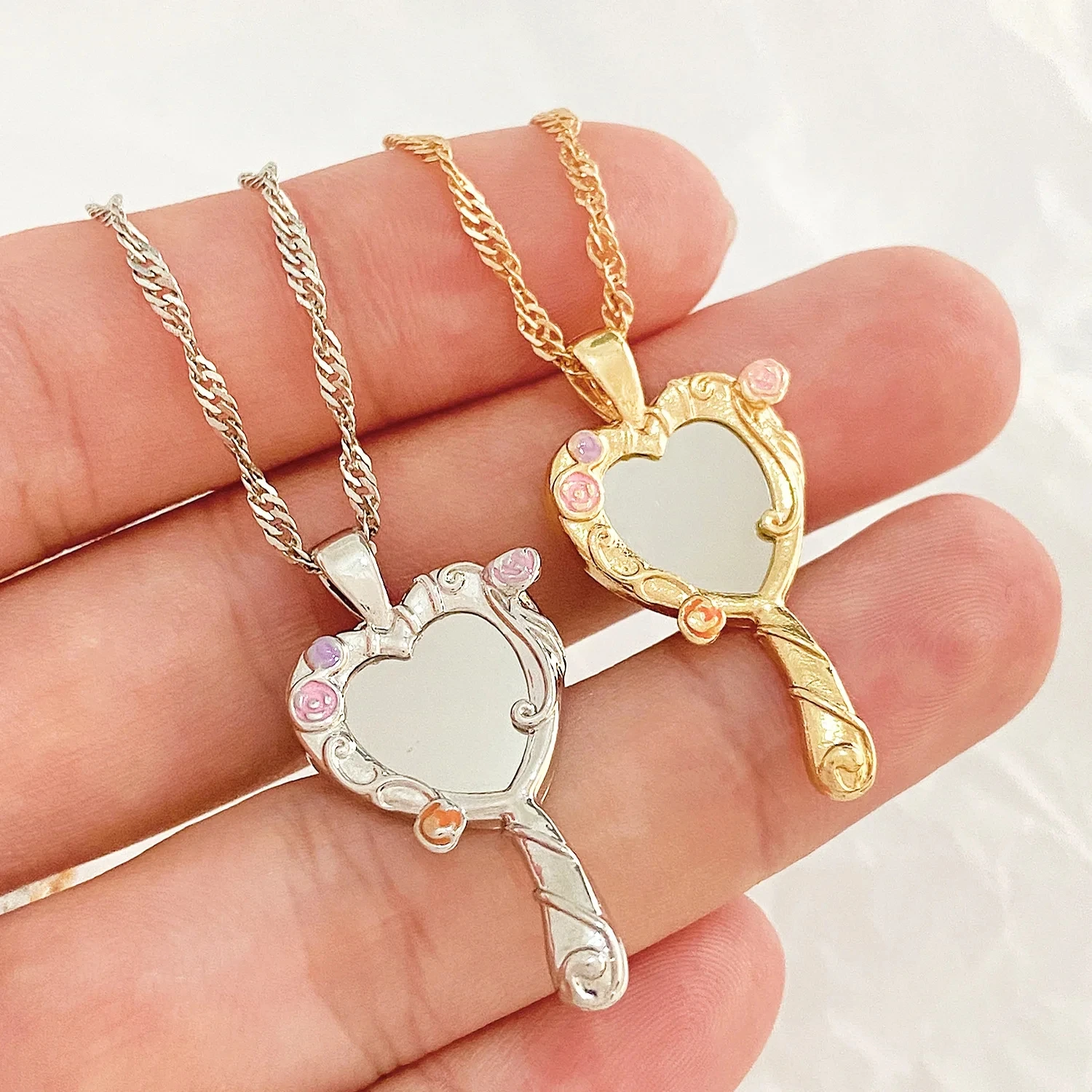 Small Magic Mirror Necklace For Women Fashion Wedding Party