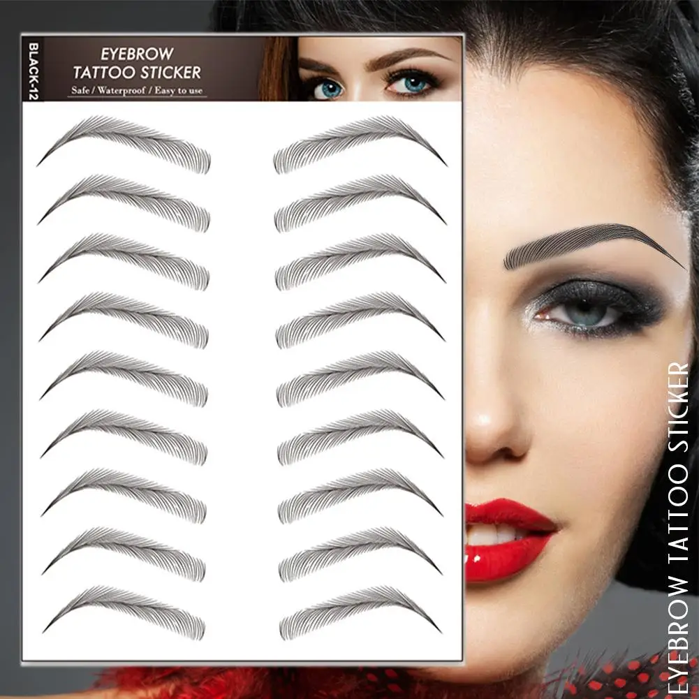 

Water-based Hair-liked Authentic Eyebrow Tattoo Sticker Makeup Eyebrows False Cosmetics Stickers Lasting Waterproof Long V3A1