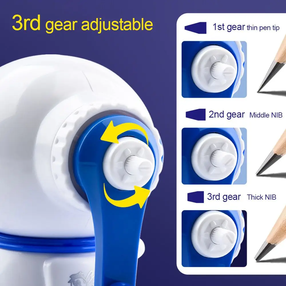 Pencil Sharpener Third Gear Adjustable Astronaut Automatically Enters Lead Cute Cartoon Hand-cranked Mechanical Tool Office