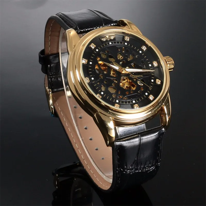 Fashion Winner Top Brand Luxury Royal Diamond Design Black Gold